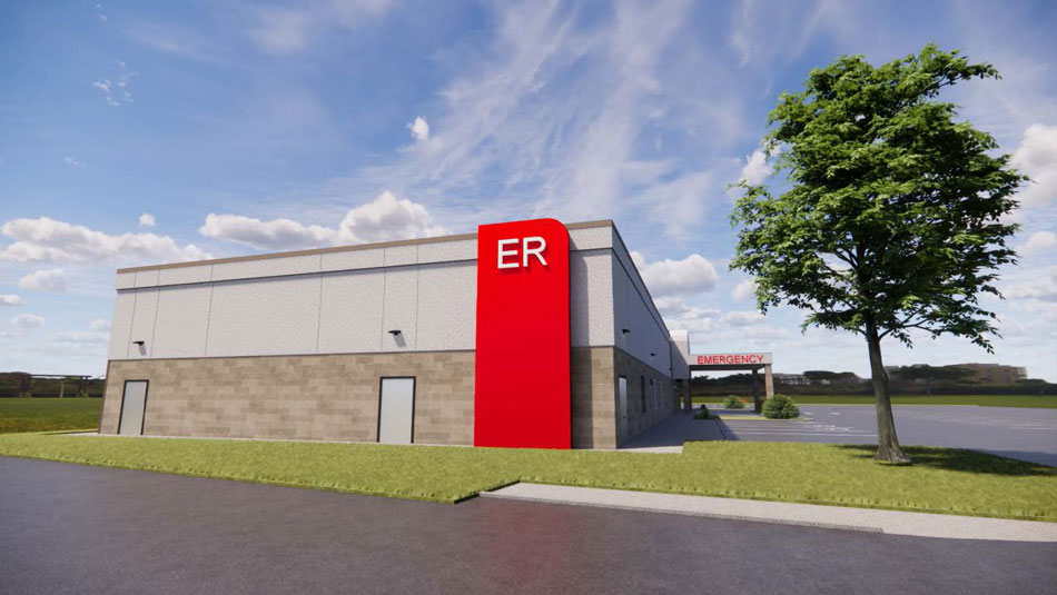 Nashua Emergency Room rendering outside of building